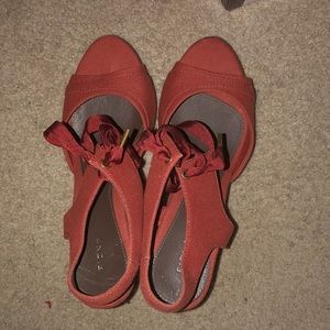 Rust colored lace up sandals